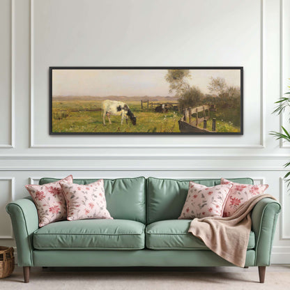 rural landscape with cows grazing in a field by Eugen Jettel