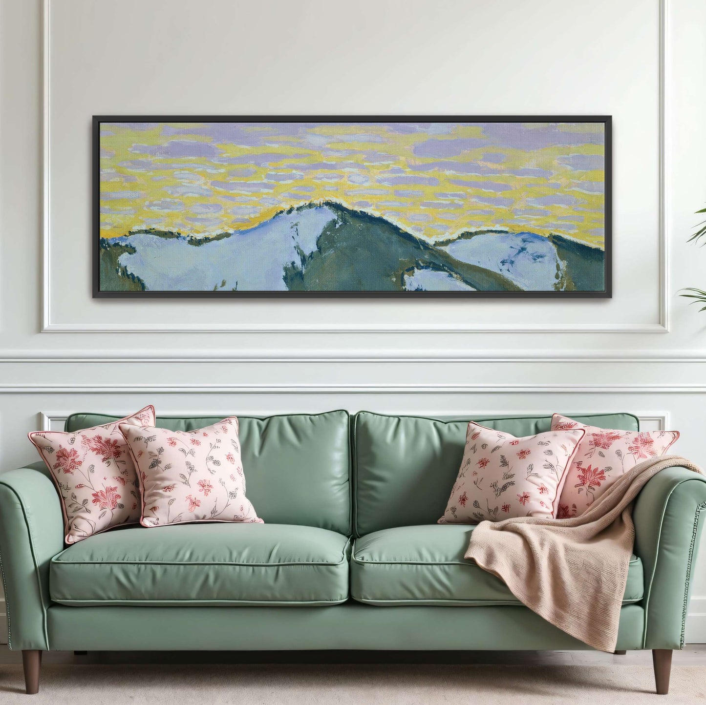 Snowy mountain peaks at dusk by Koloman Moser