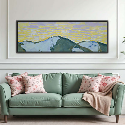Snowy mountain peaks at dusk by Koloman Moser