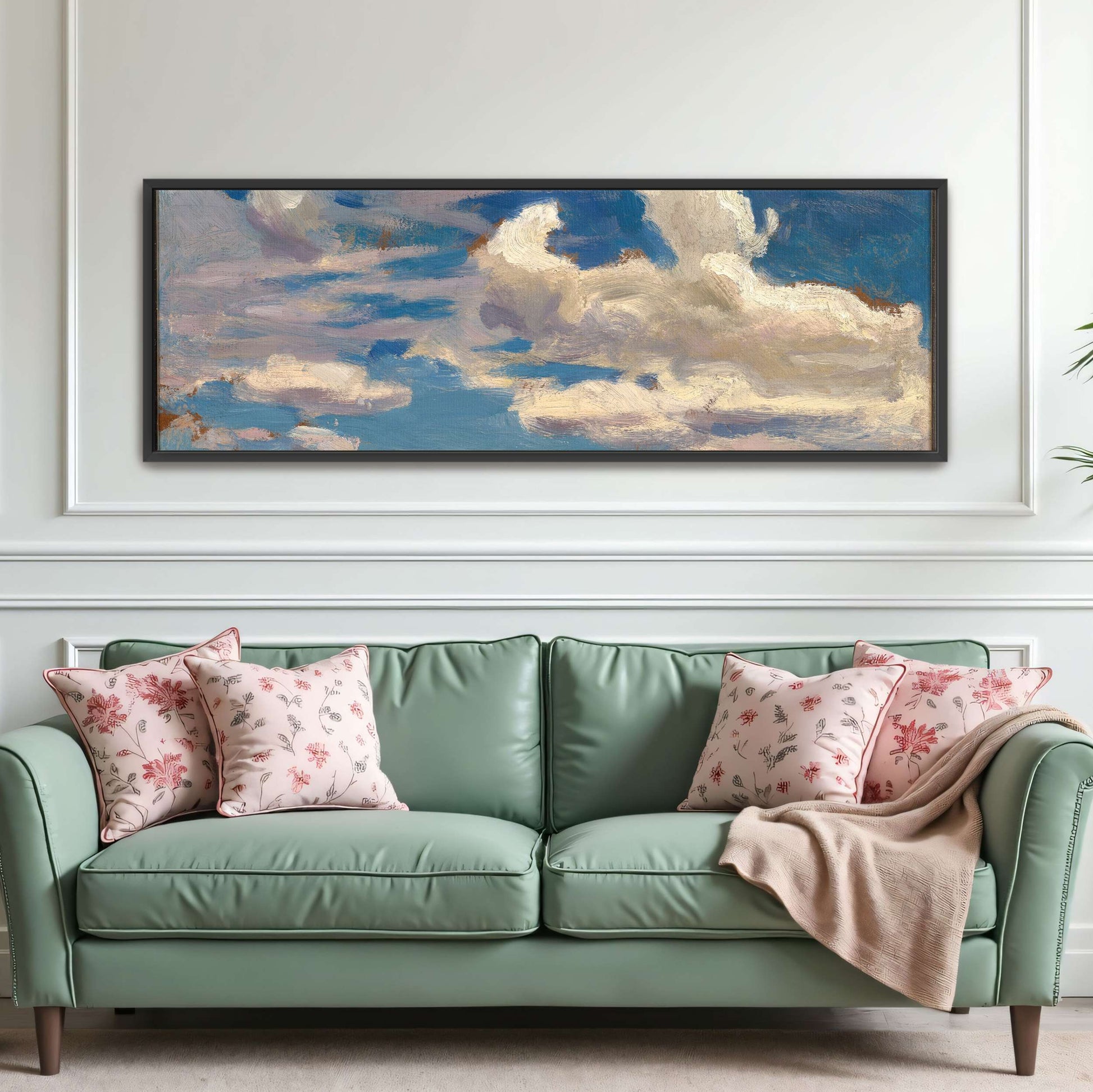 Clouds over a river landscape by Jan Stanislawski