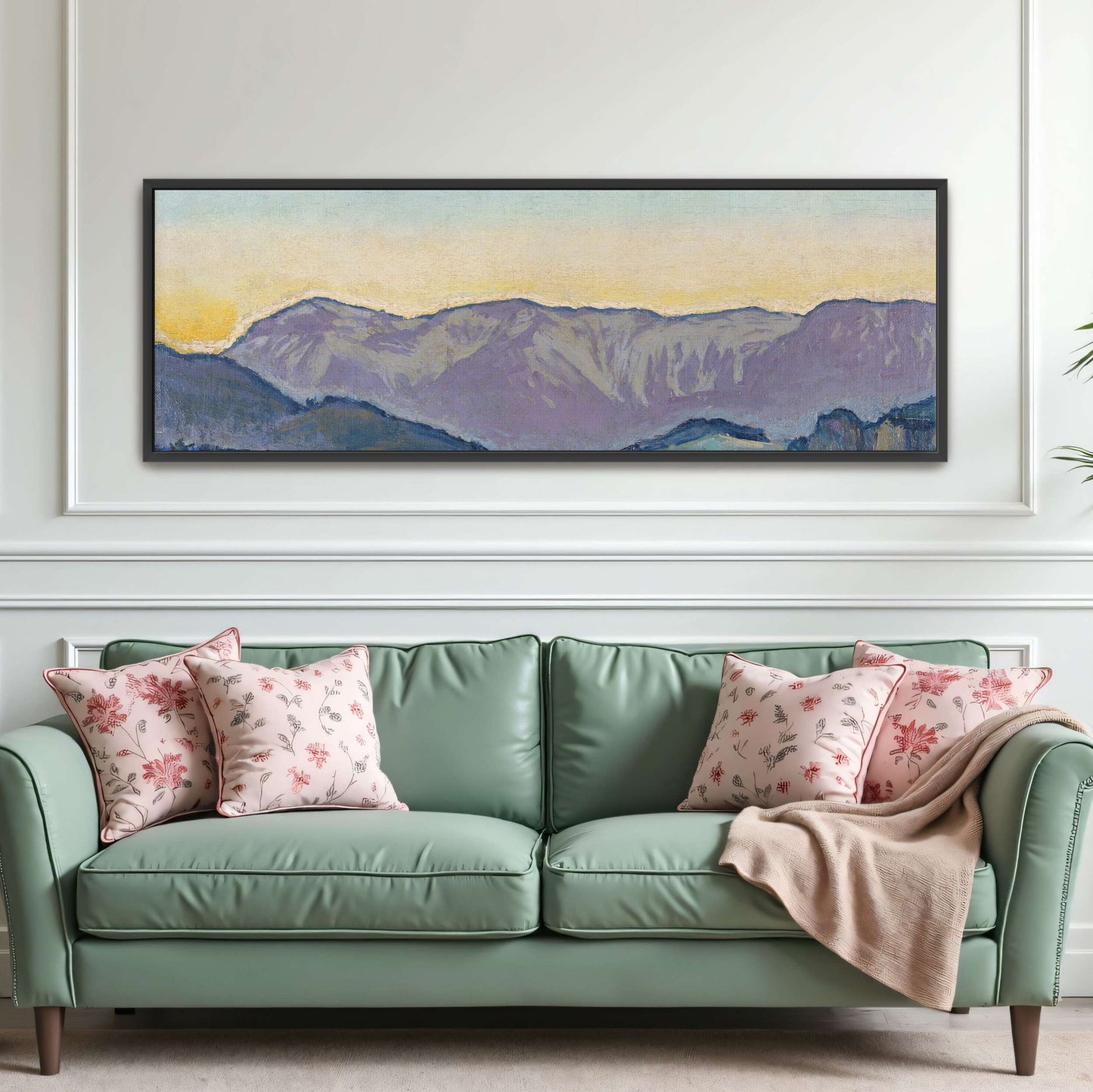 Mountain landscape at sunset by Koloman Moser