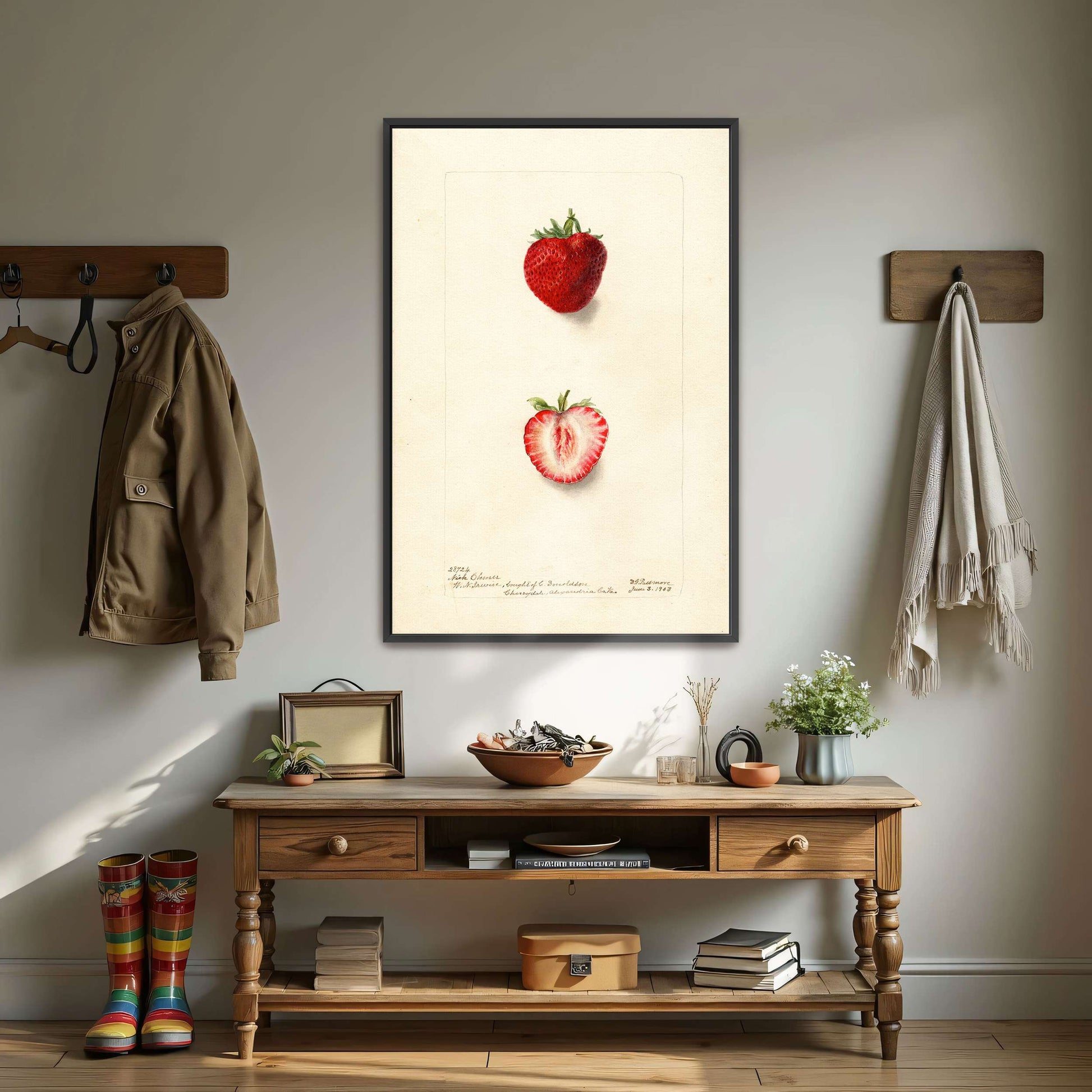 Watercolor painting of strawberries by Deborah Griscom Passmore
