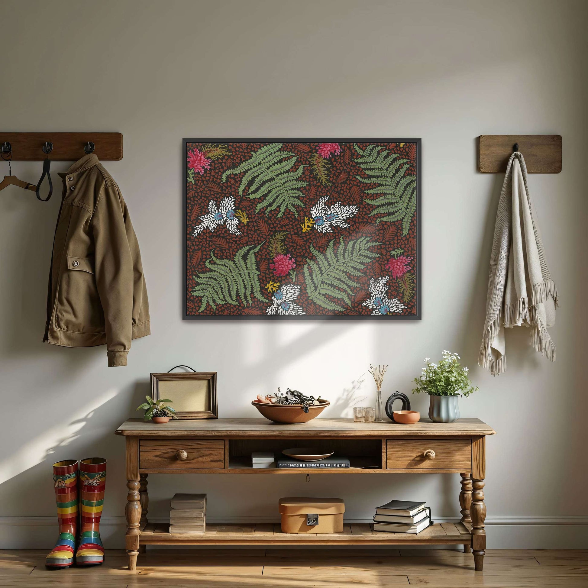 Fern and flower textile design by Yara Rabibzad