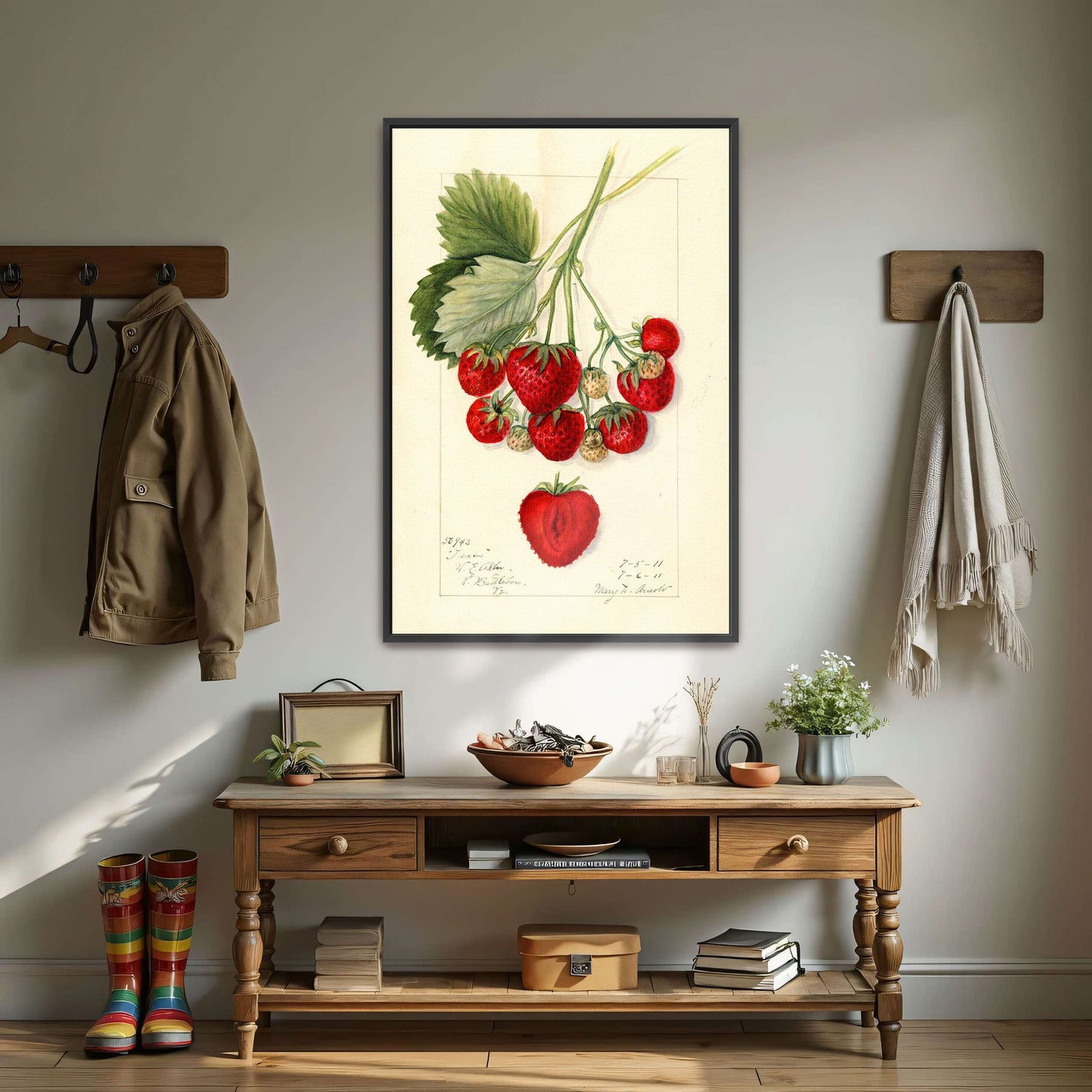 Watercolor painting of strawberries by Mary Daisy Arnold