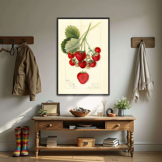 Watercolor painting of strawberries by Mary Daisy Arnold