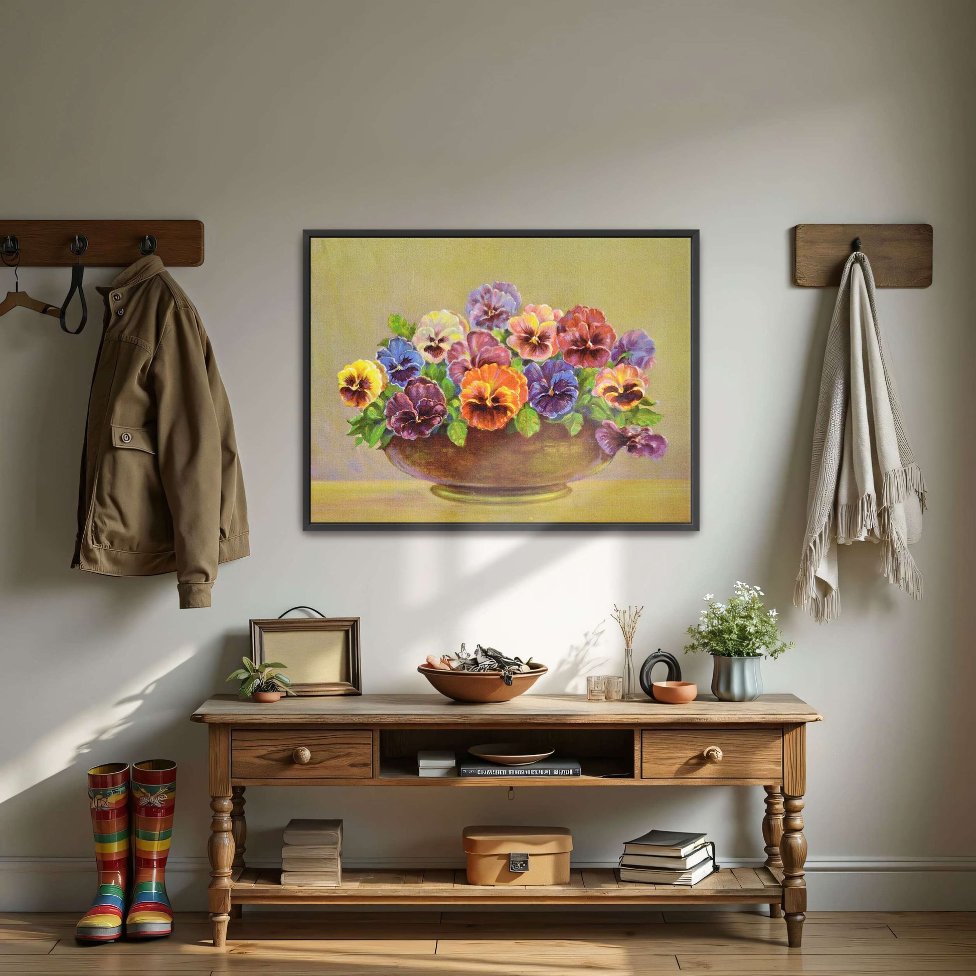 Pansy flowers in a bowl by Lafayette F. Cargill