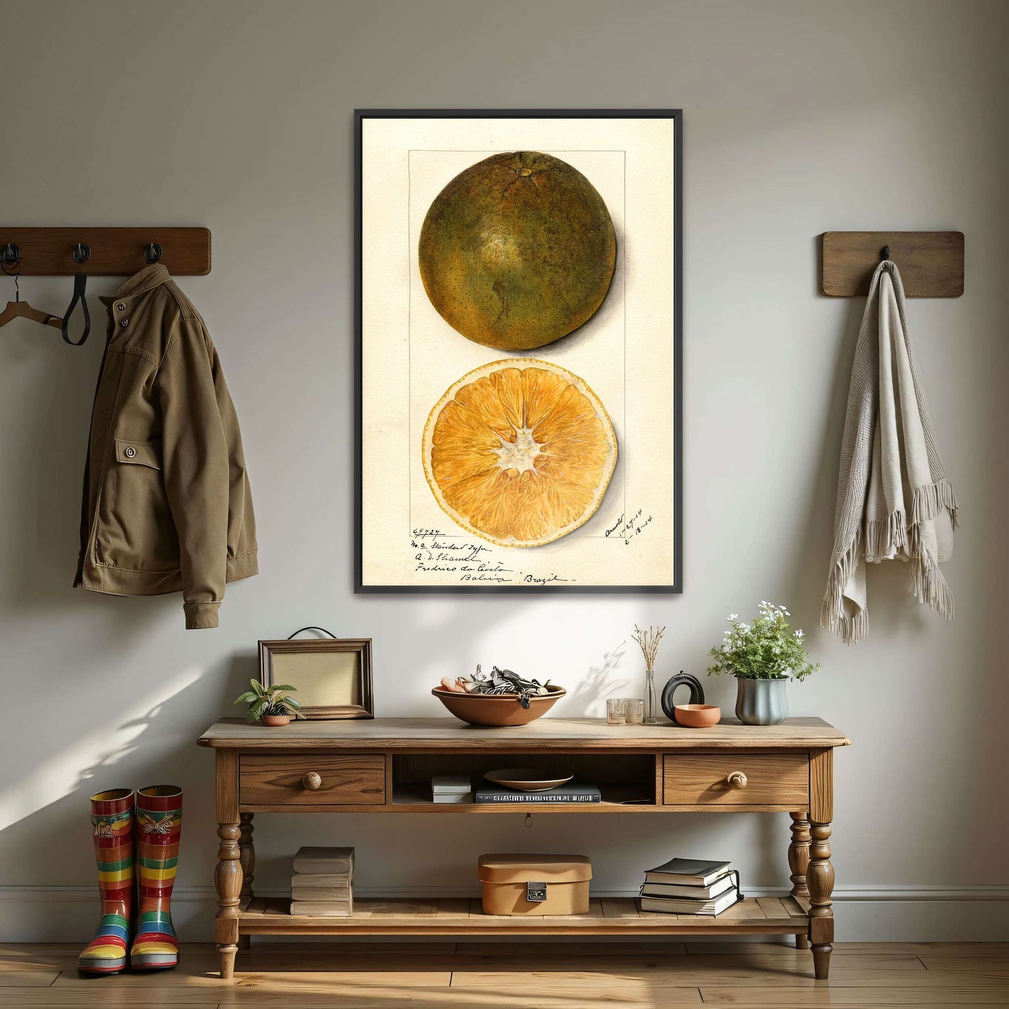 Orange fruit watercolor painting by Mary Daisy Arnold
