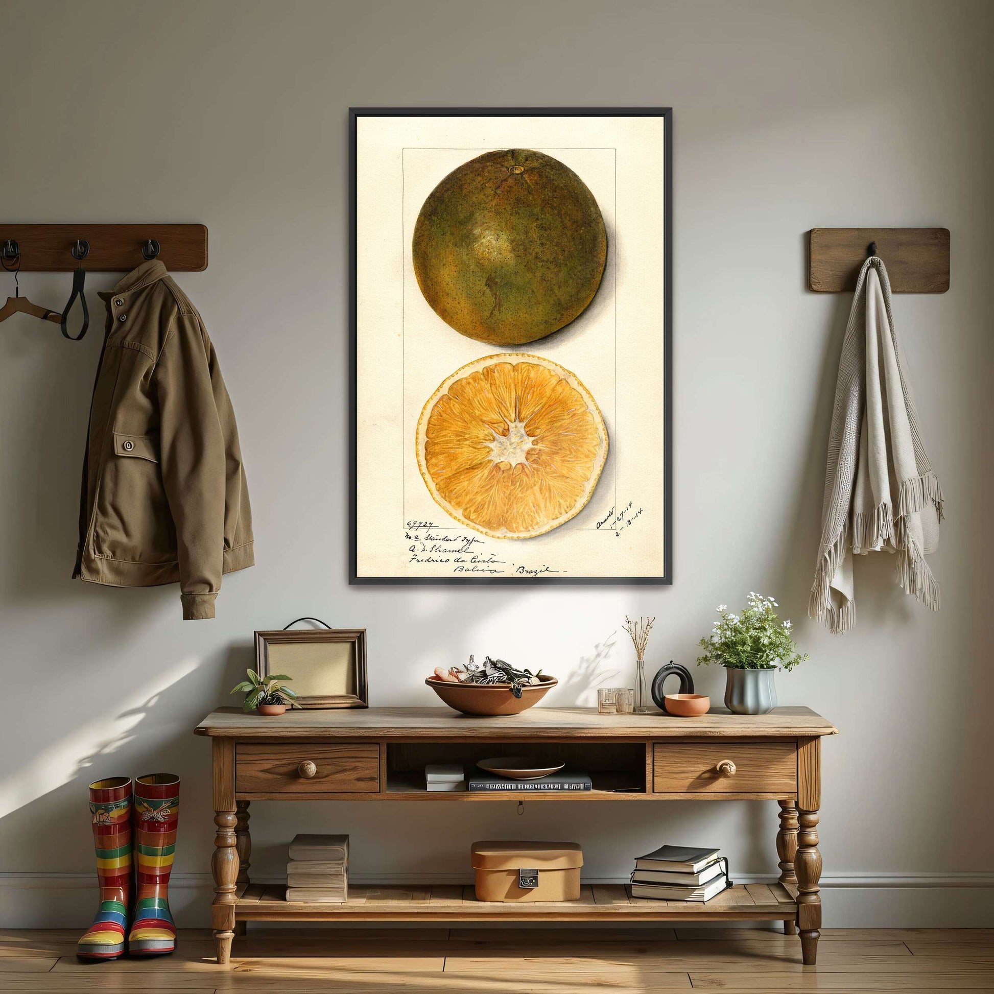 Orange fruit watercolor painting by Mary Daisy Arnold