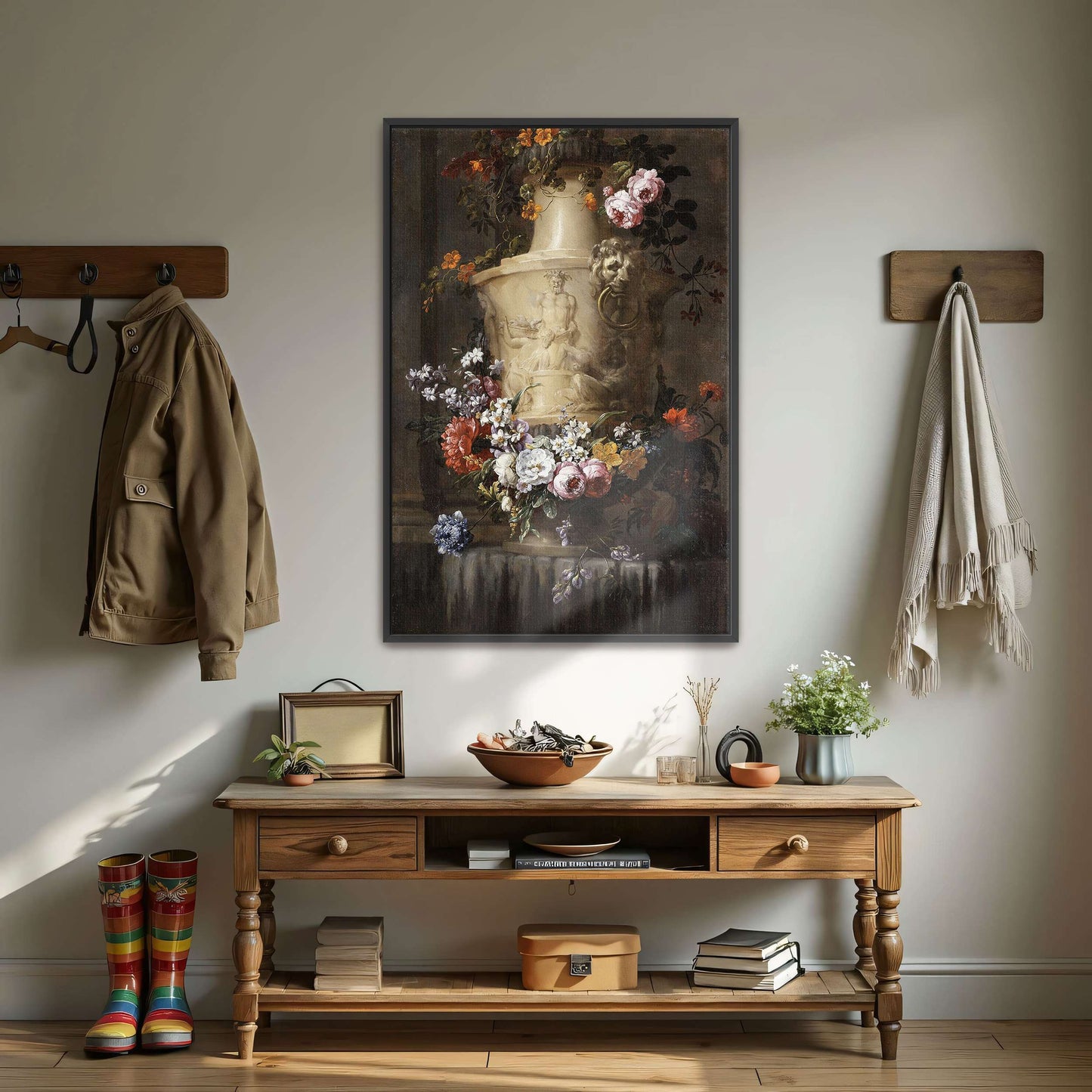 Marble Vase with Flowers and a Garland by Jean-Baptiste Monnoyer