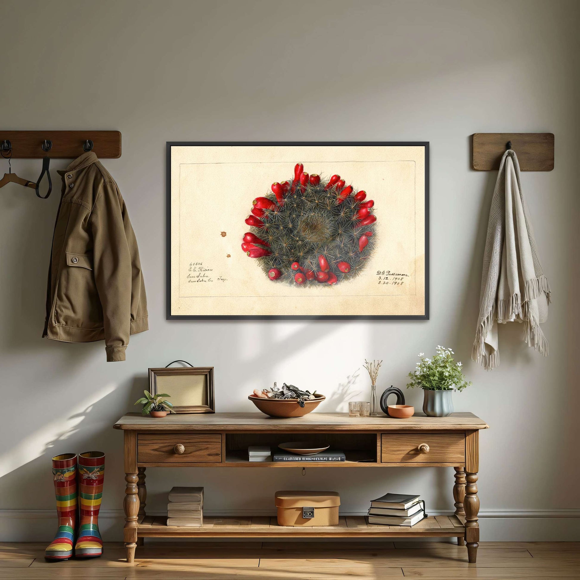Cactus with red flowers by Deborah Griscom Passmore