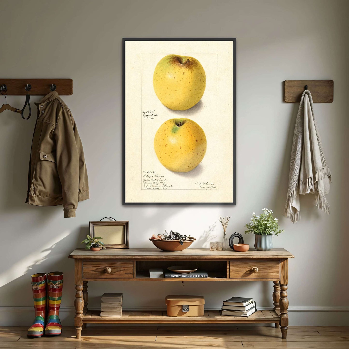 Two Yellow Apples Watercolor by Ellen Isham Schutt