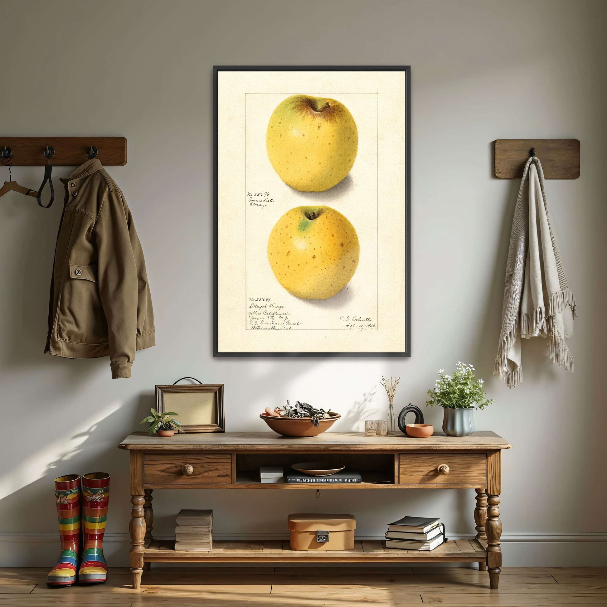 Two Yellow Apples Watercolor by Ellen Isham Schutt
