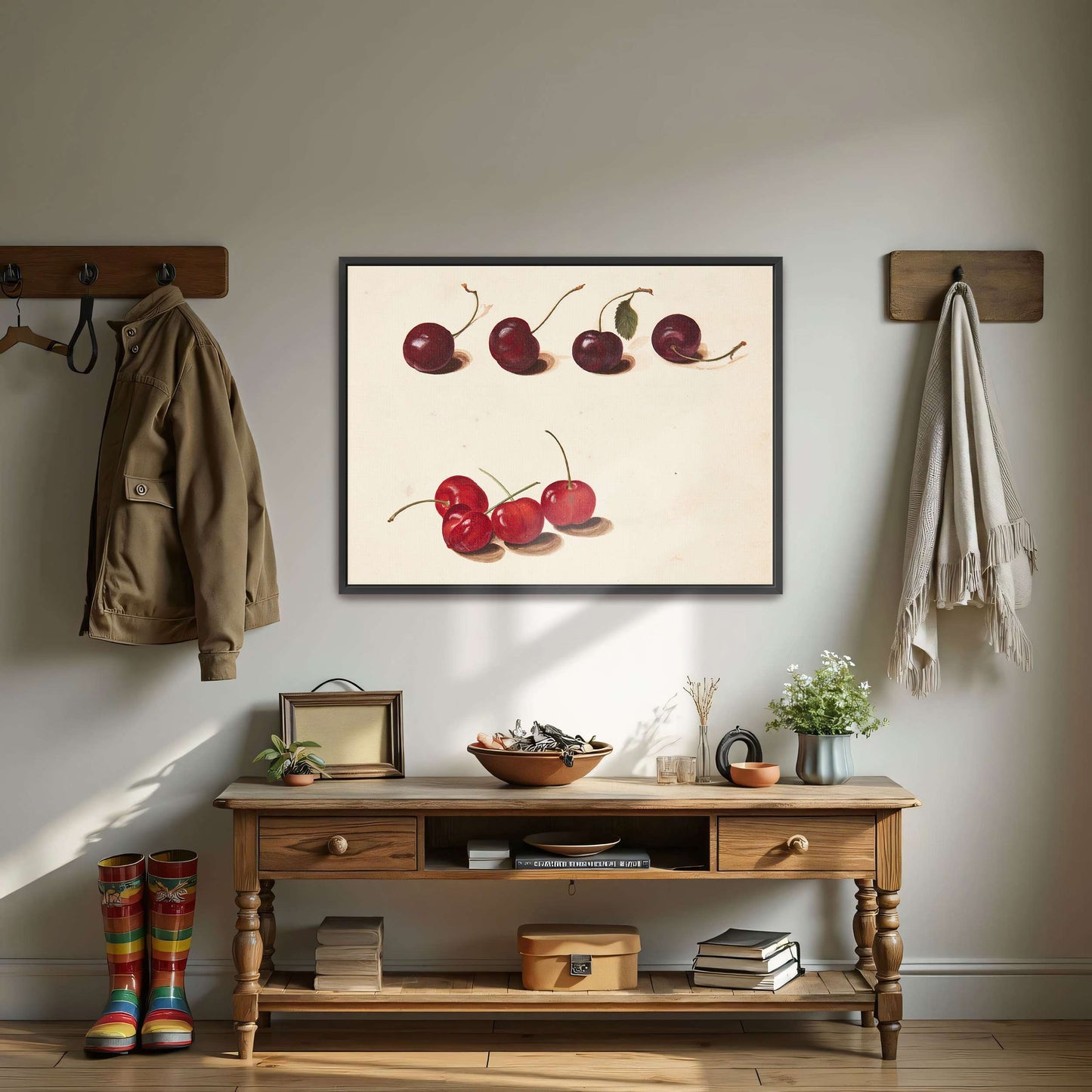 Cherries still life painting by Johanna Fosie