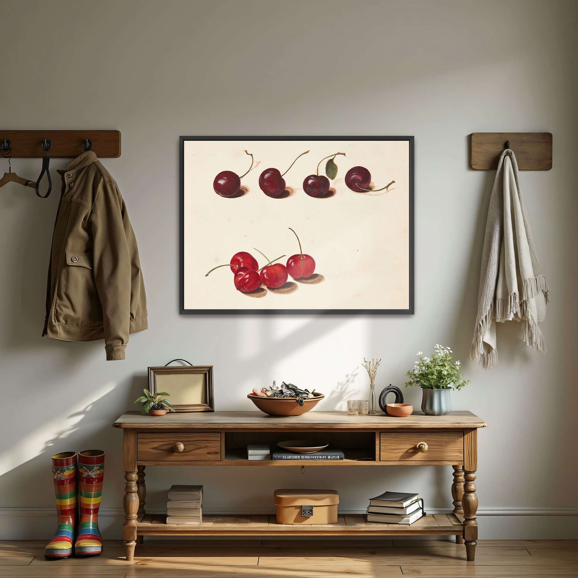 Cherries still life painting by Johanna Fosie