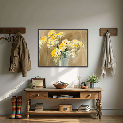 Yellow flowers in vase by Hannah Borger Overbeck