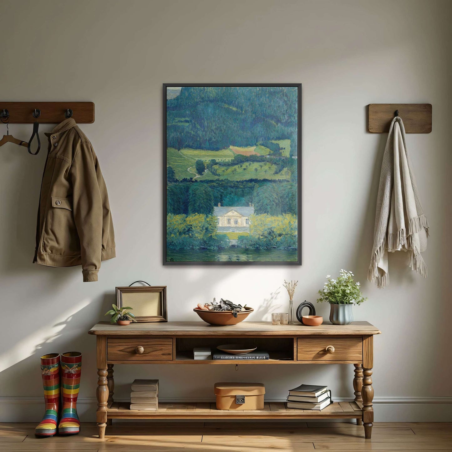 Country house by water, landscape by Koloman Moser