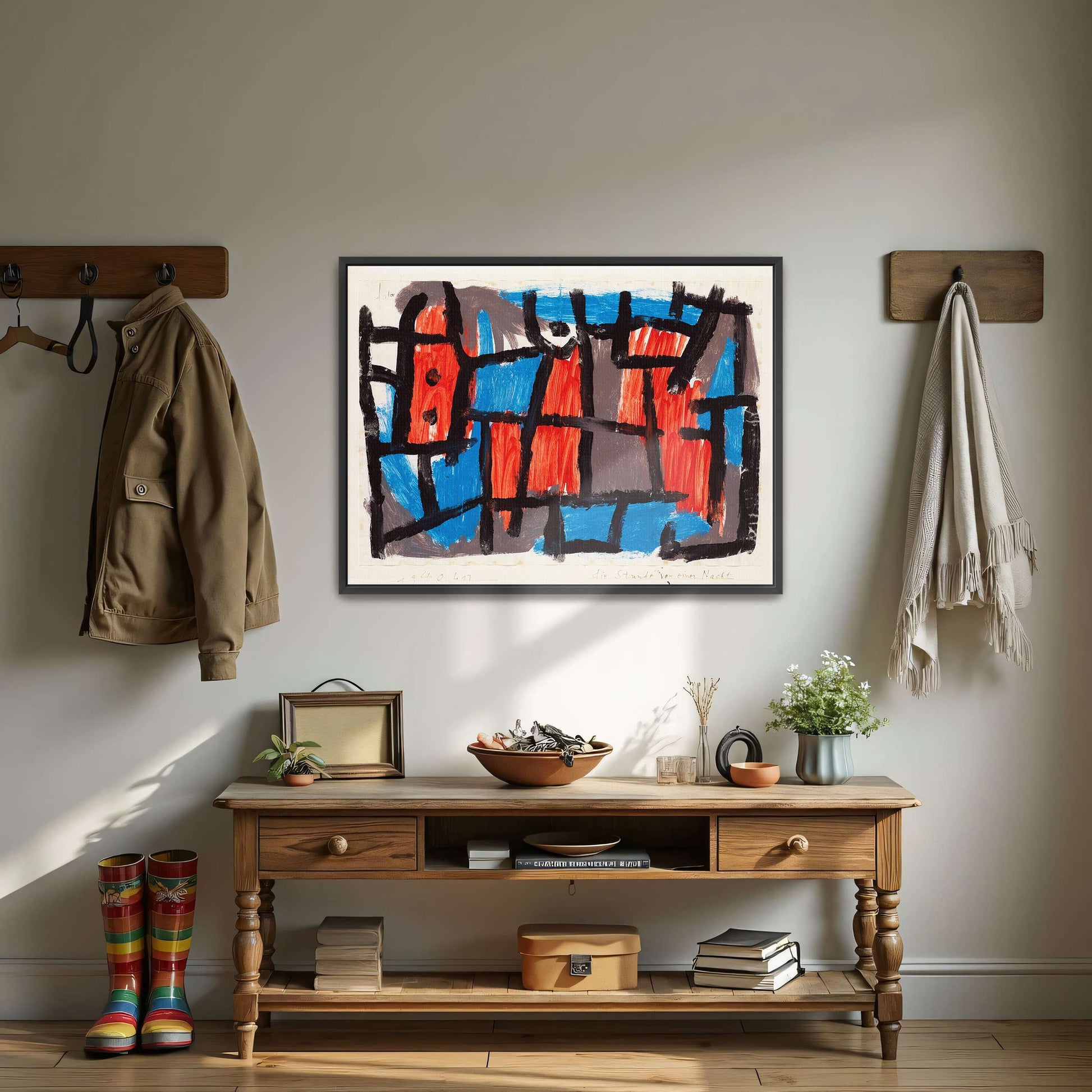 Abstract Composition In Red, Blue And Grey By Paul Klee