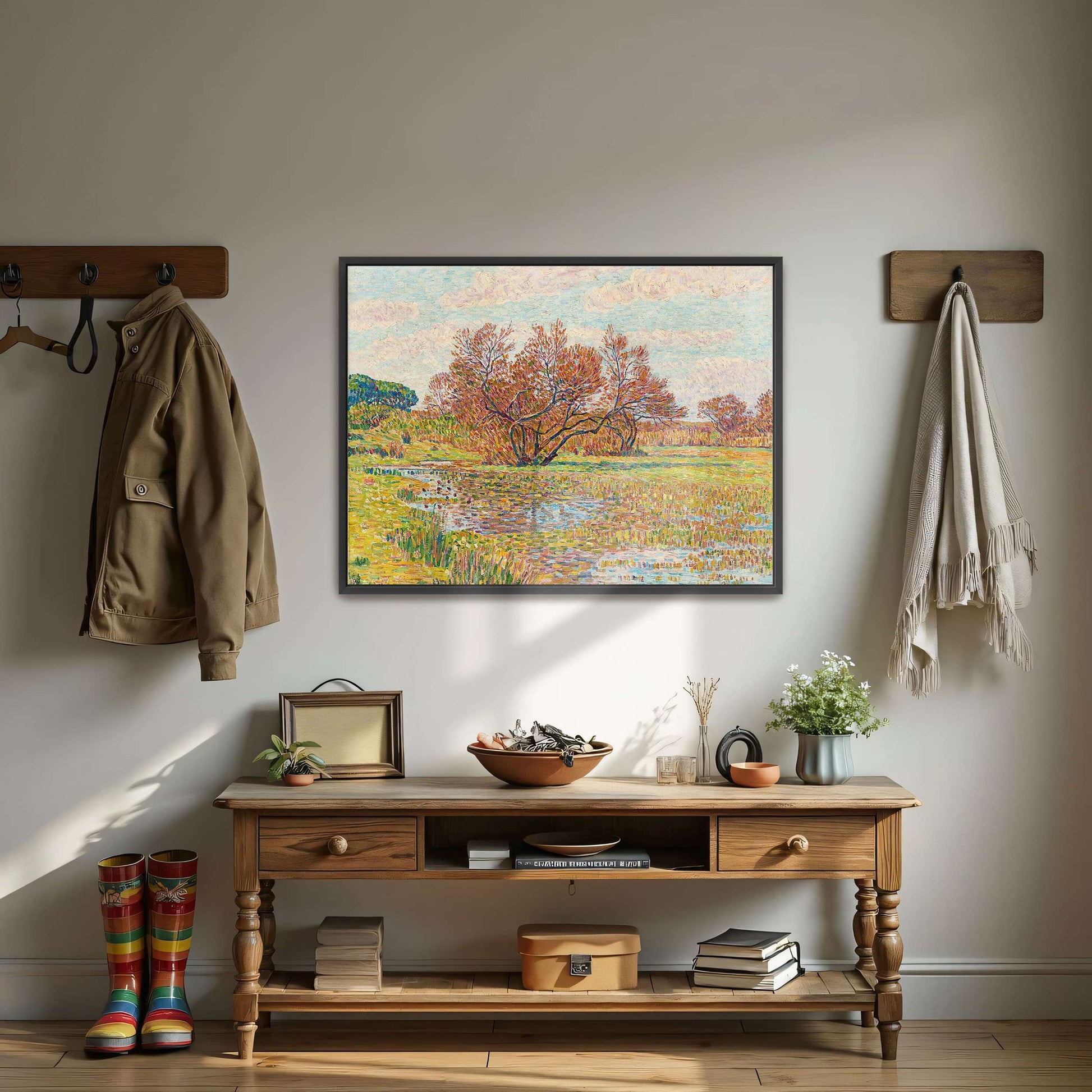 Autumn landscape with trees and river by Paul Baum