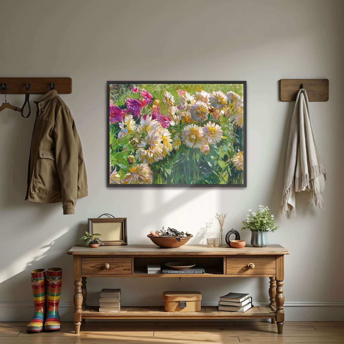 Dahlia flowers in garden by Carl Moll