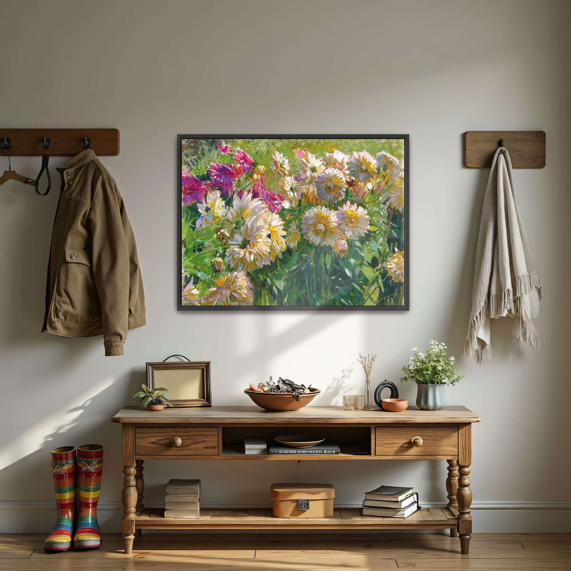Dahlia flowers in garden by Carl Moll