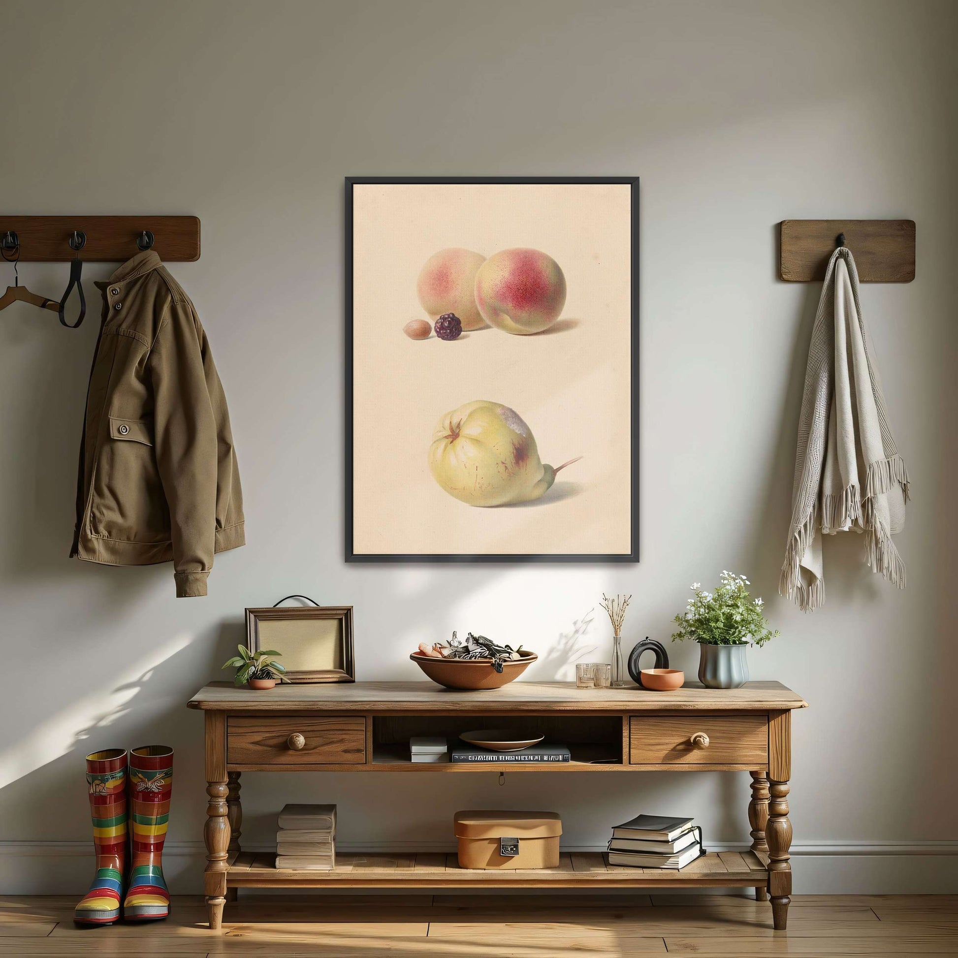 Peaches, blackberry, nut, pear by Hendrik Reekers