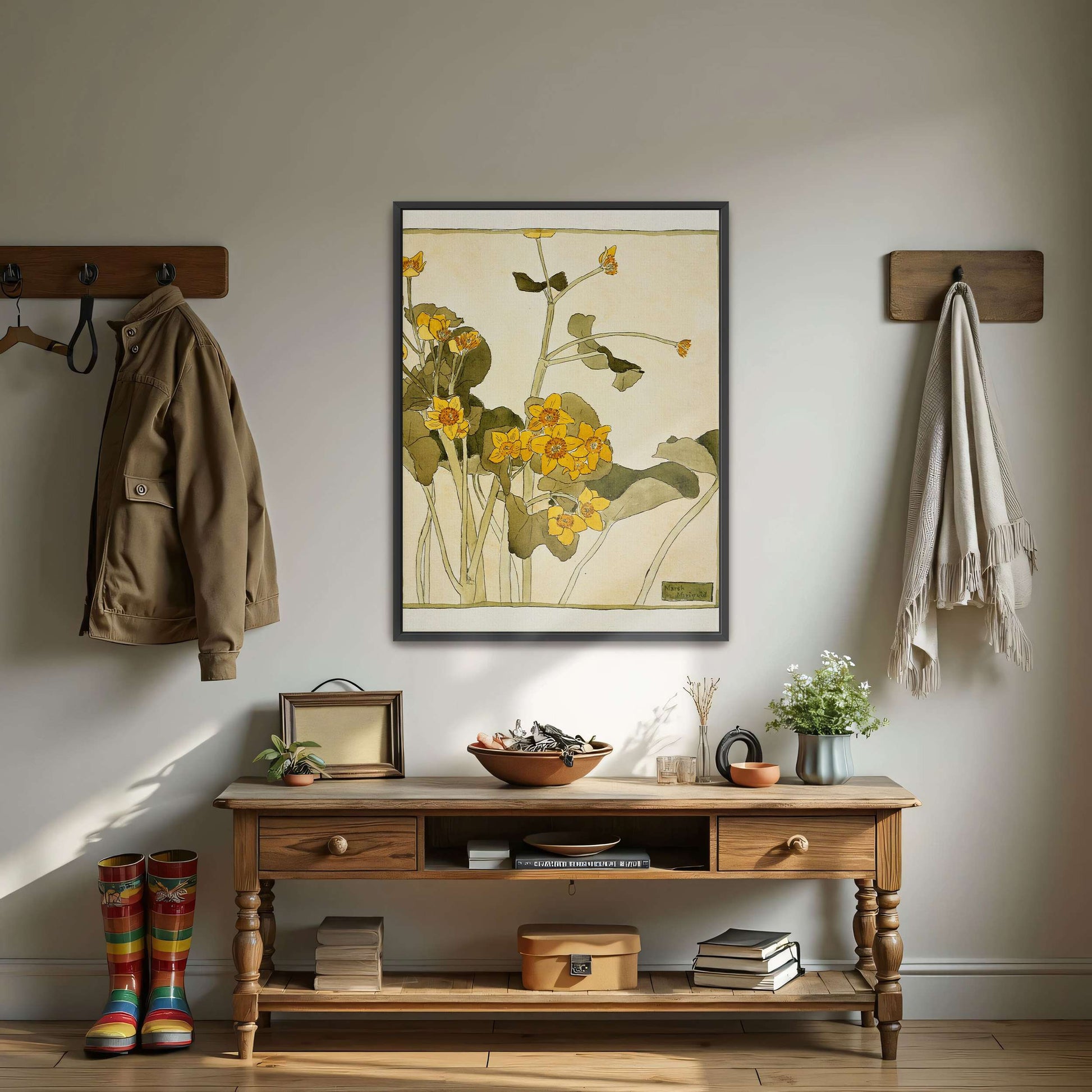 Marsh marigold botanical art by Hannah Borger Overbeck