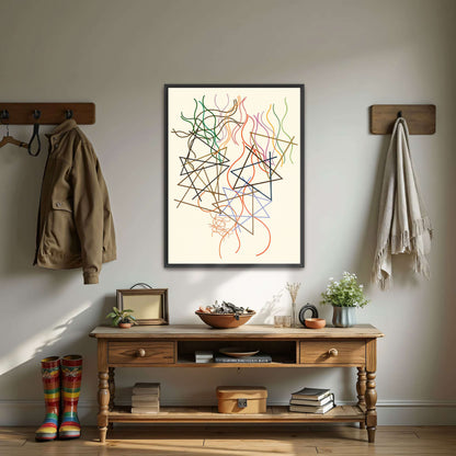 Abstract art with lines and triangles by Myriam Thyes