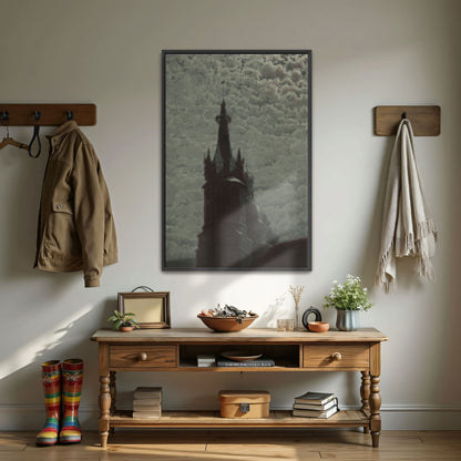 Church Tower Against Cloudy Sky By Józef Rapacki