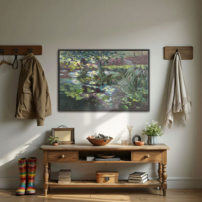 Water Lilies And Reeds In A Pond By Karl Hagemeister