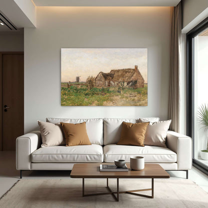 Rural scene with farmhouse, windmill by Eugen Jettel