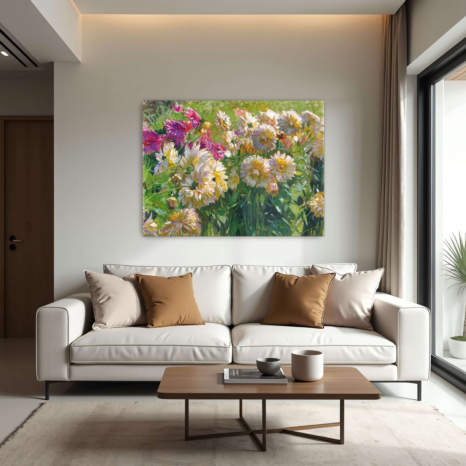 Dahlia flowers in garden by Carl Moll