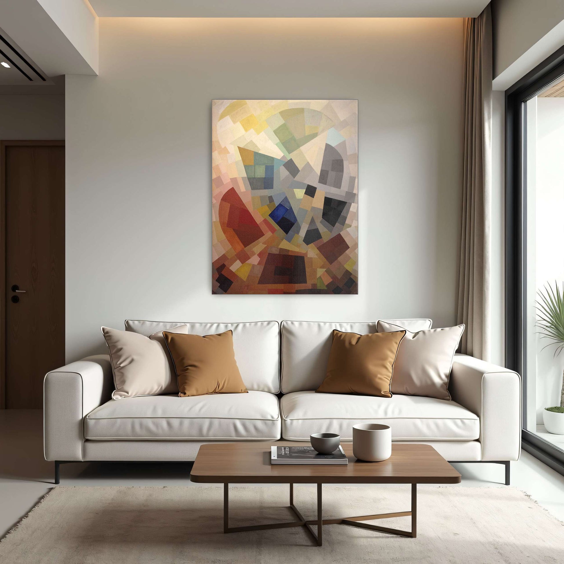 Abstract geometric art with various colors by Otto Freundlich