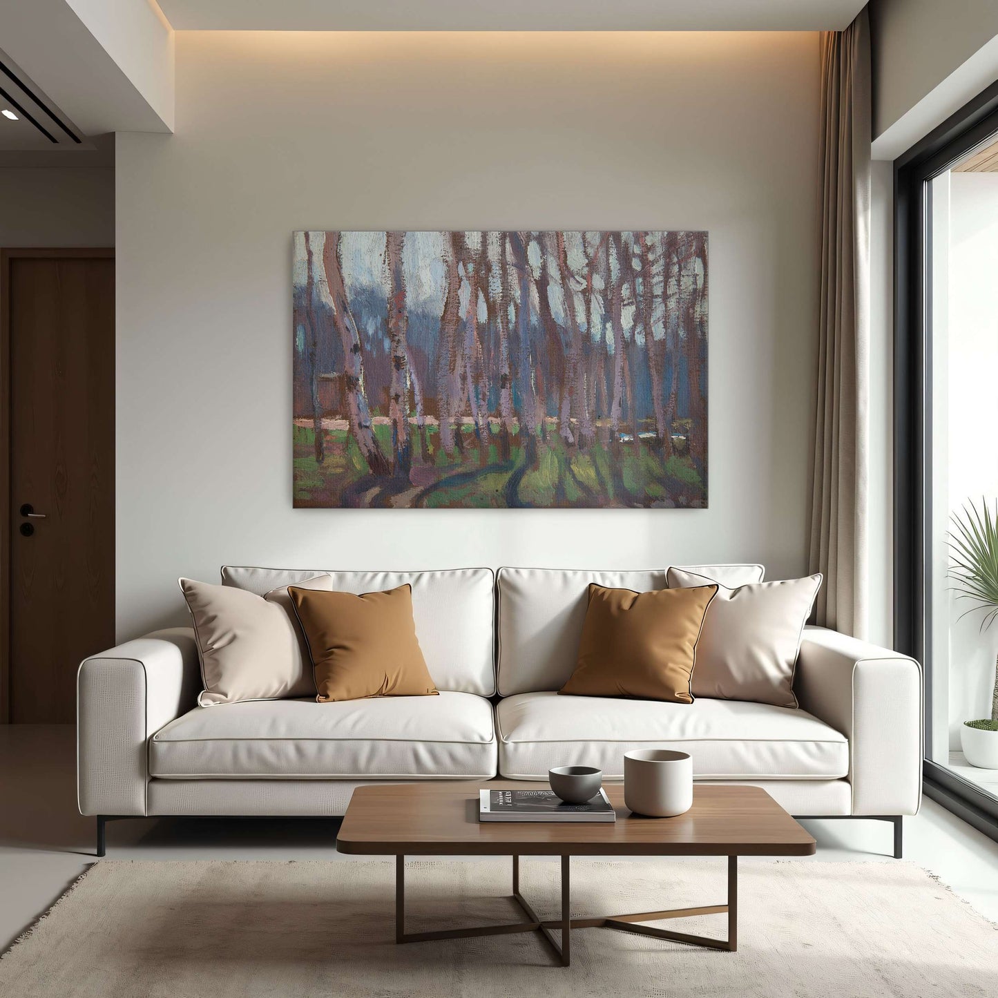 Impressionistic painting of a birch grove by Jan Stanislawski