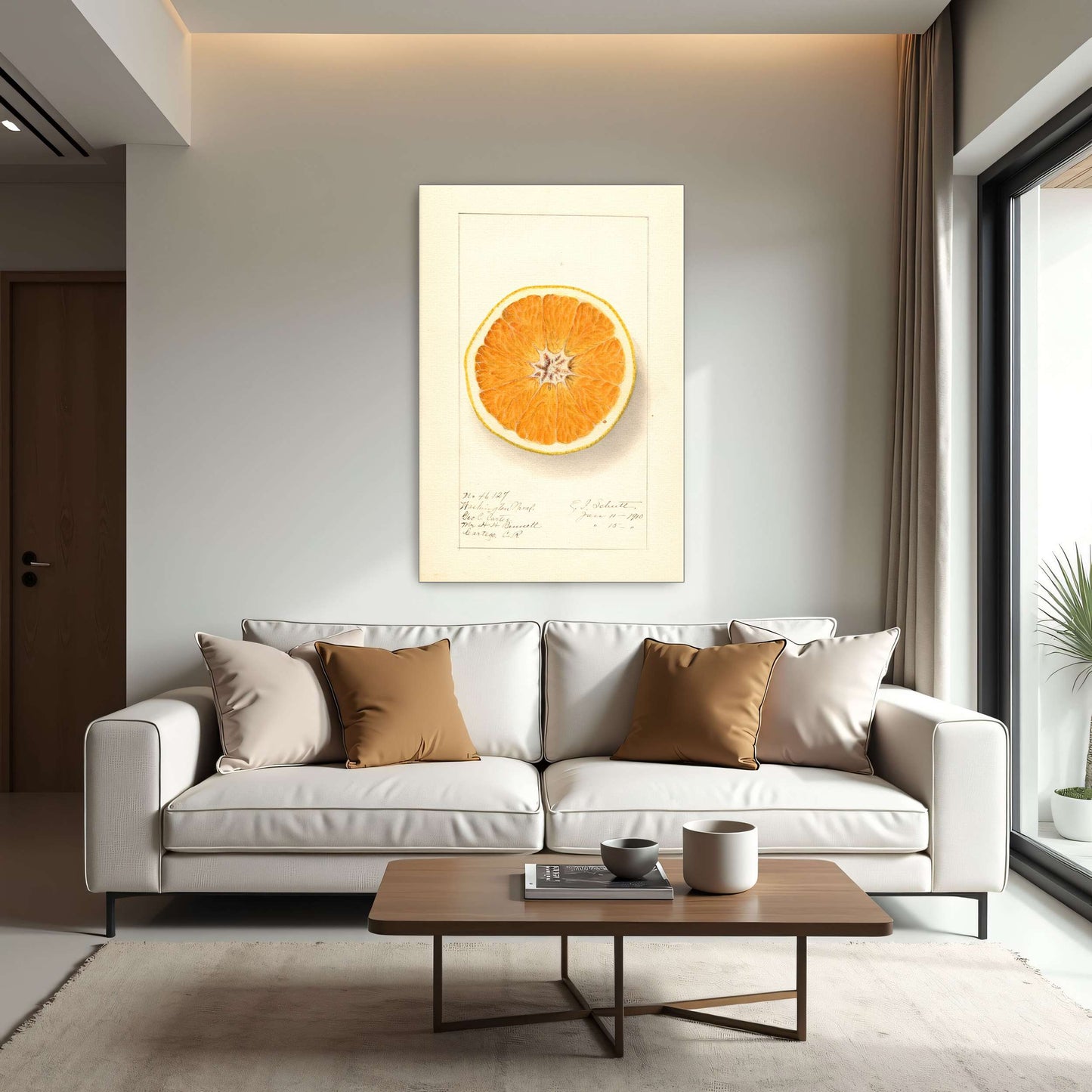 Orange cross-section watercolor by Ellen Isham Schutt