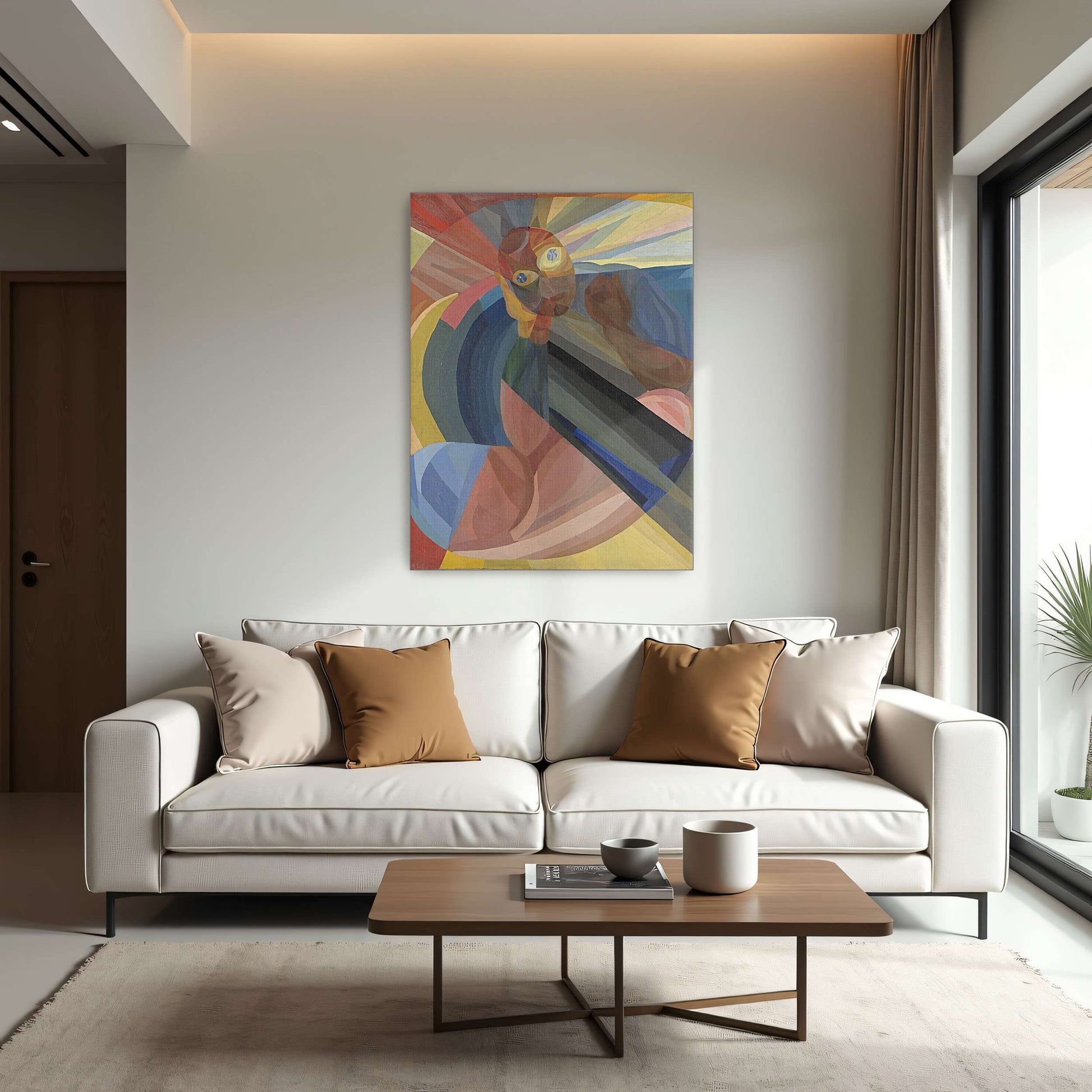 Abstract portrait with geometric shapes by Otto Freundlich