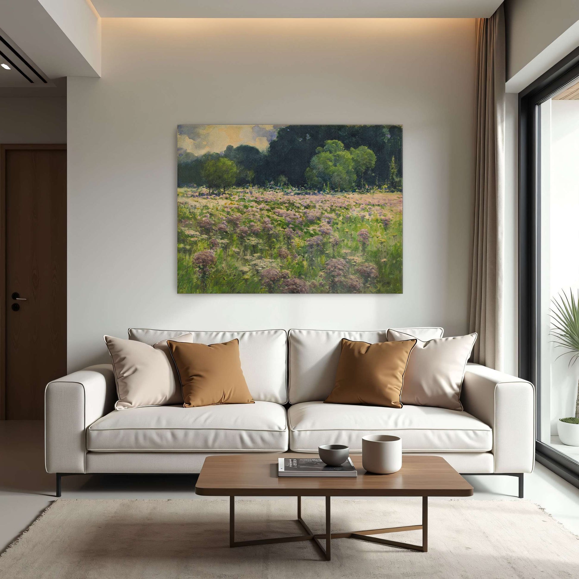 Field of wildflowers with trees by William Henry Holmes