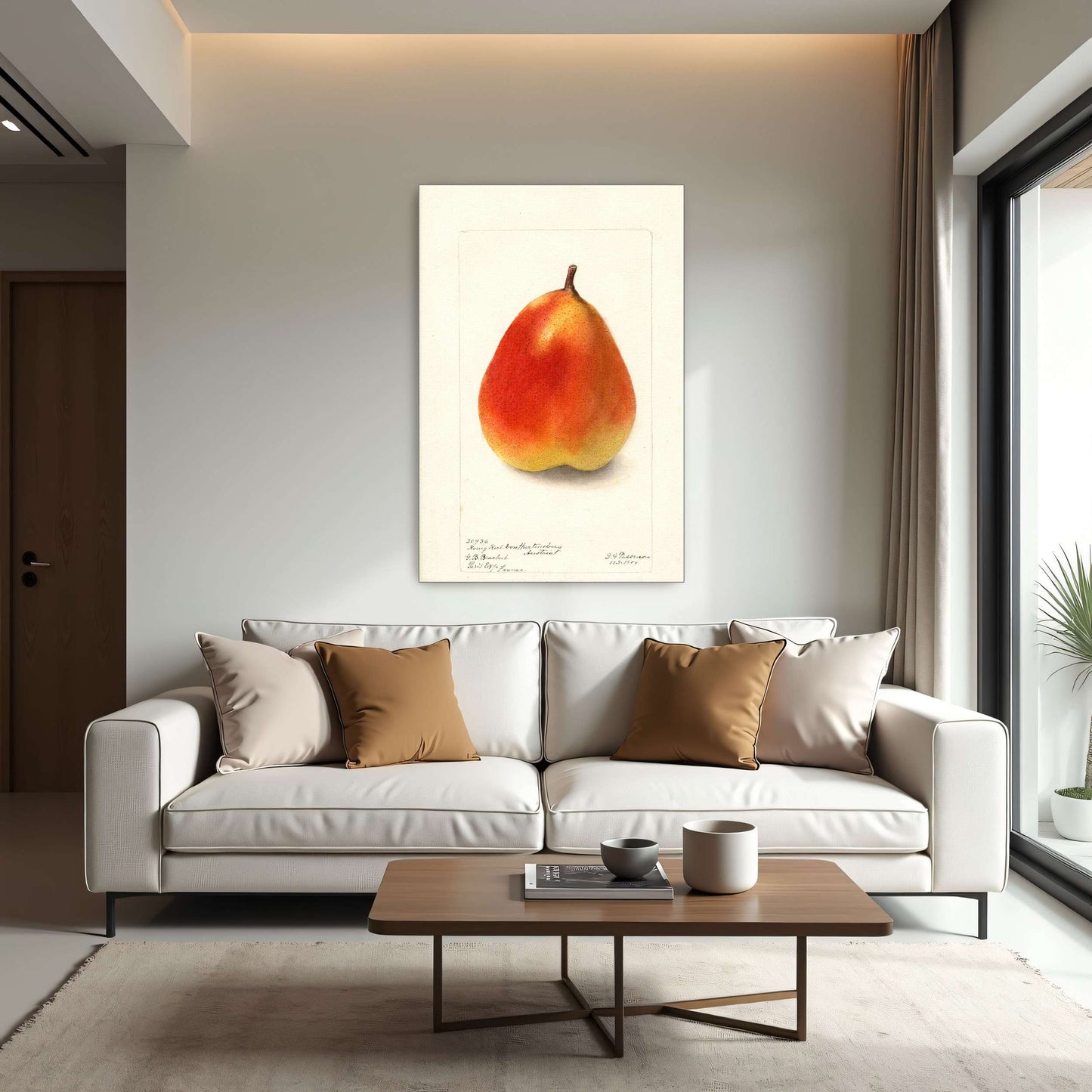 Watercolor painting of a pear by Deborah Griscom Passmore
