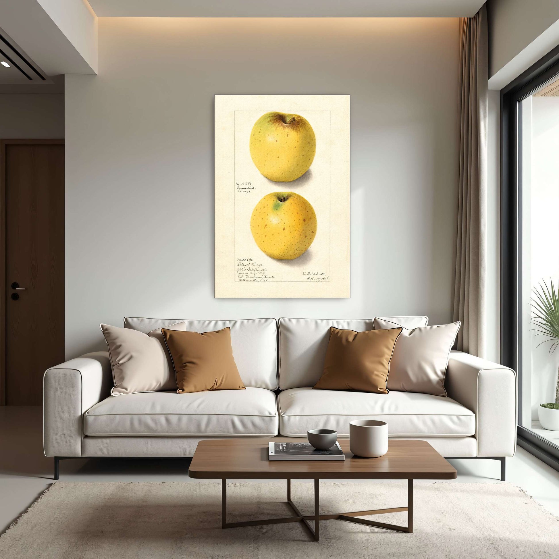 Two Yellow Apples Watercolor by Ellen Isham Schutt