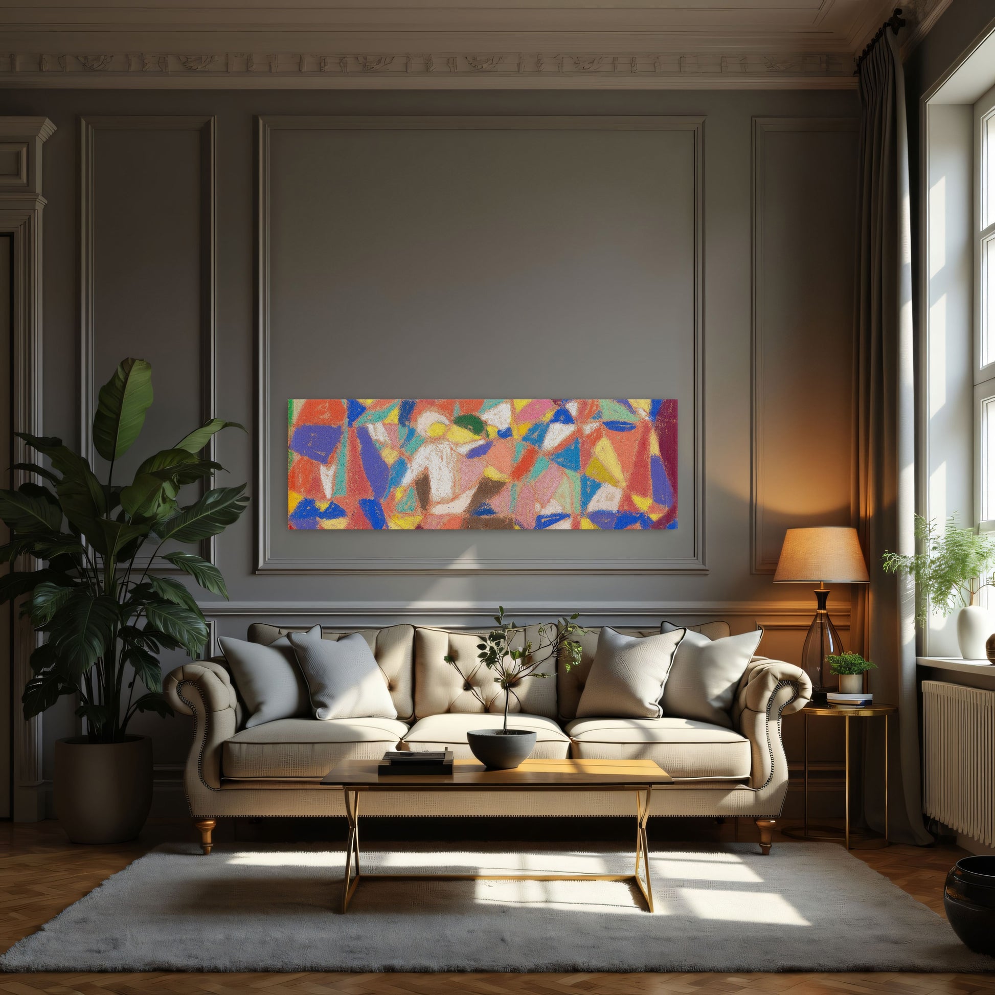 Abstract colorful art with geometric shapes by Adolf Hölzel