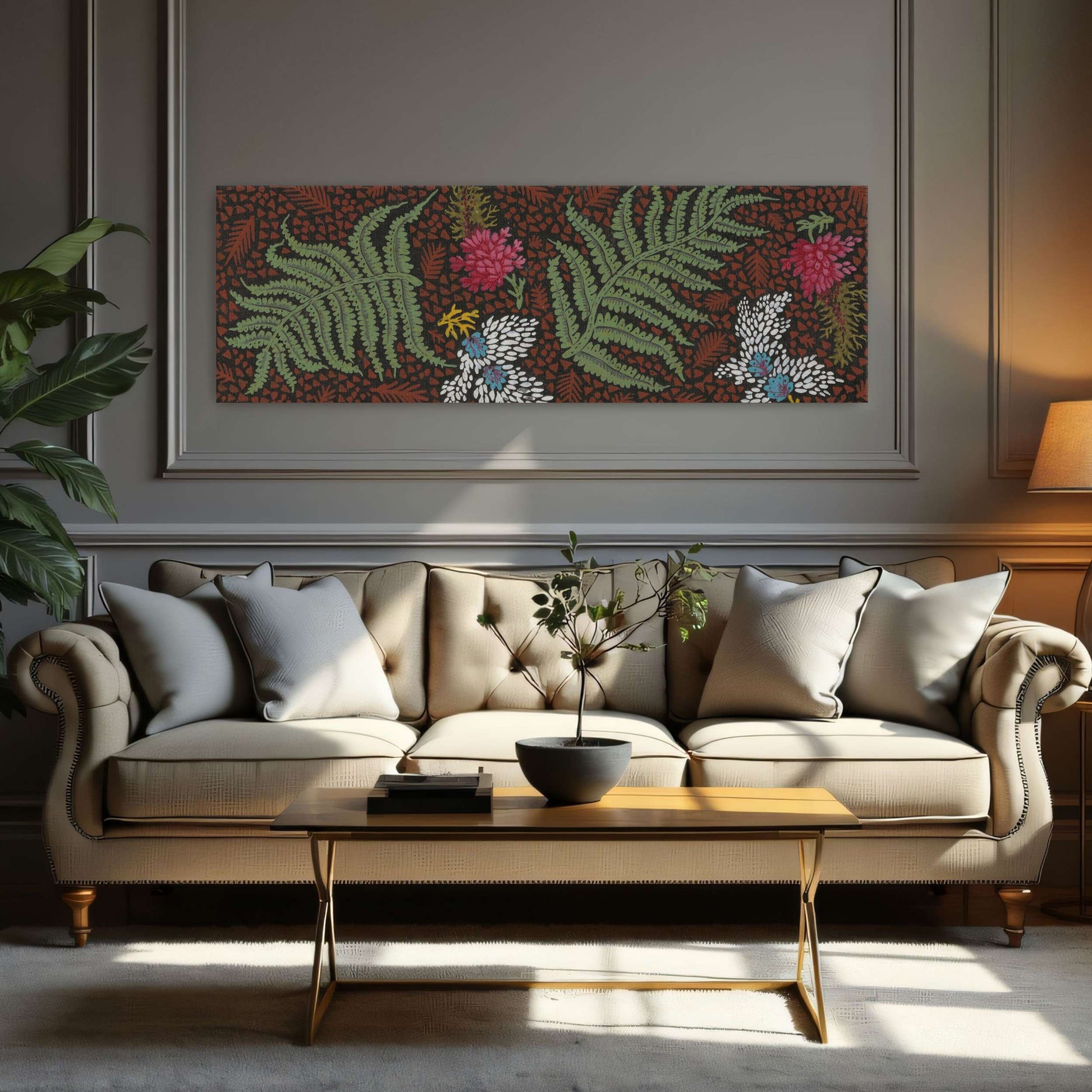 Fern and flower textile design by Yara Rabibzad