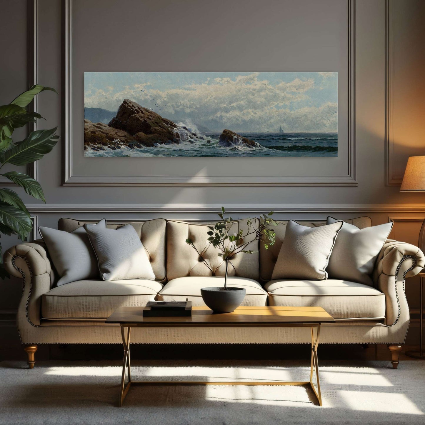 Rocky Coastline with Sailboats by Alfred Thompson Bricher