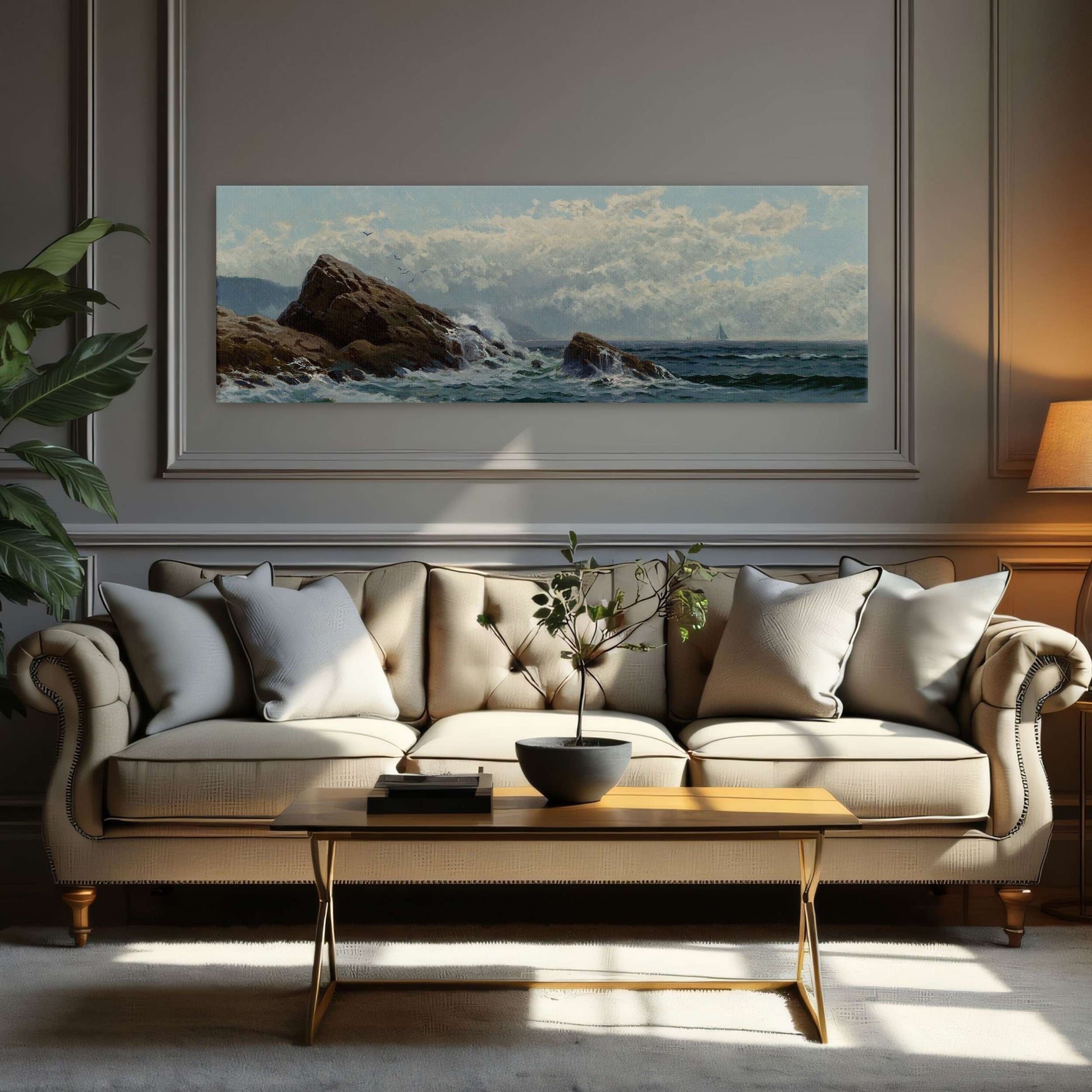 Rocky Coastline with Sailboats by Alfred Thompson Bricher