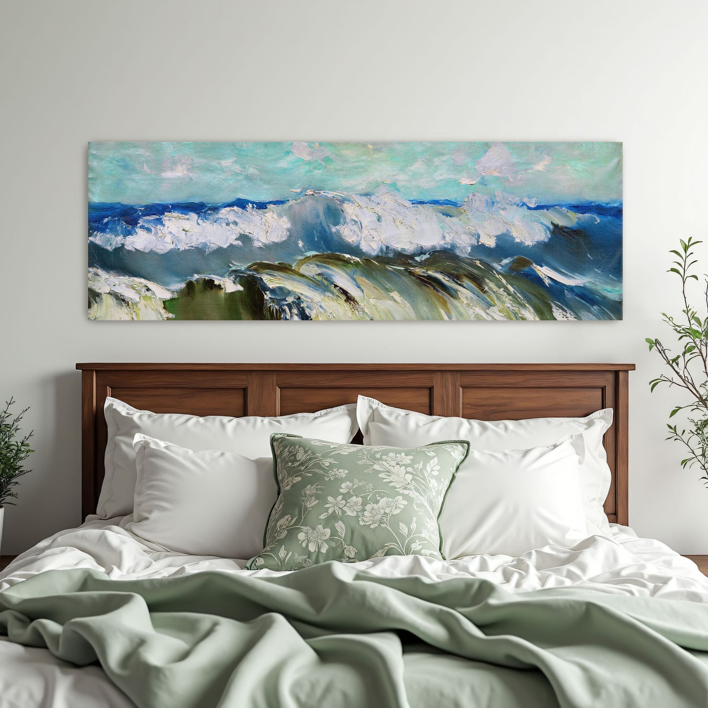 Impressionist Oil Painting of Ocean Waves by Karl Hagemeister