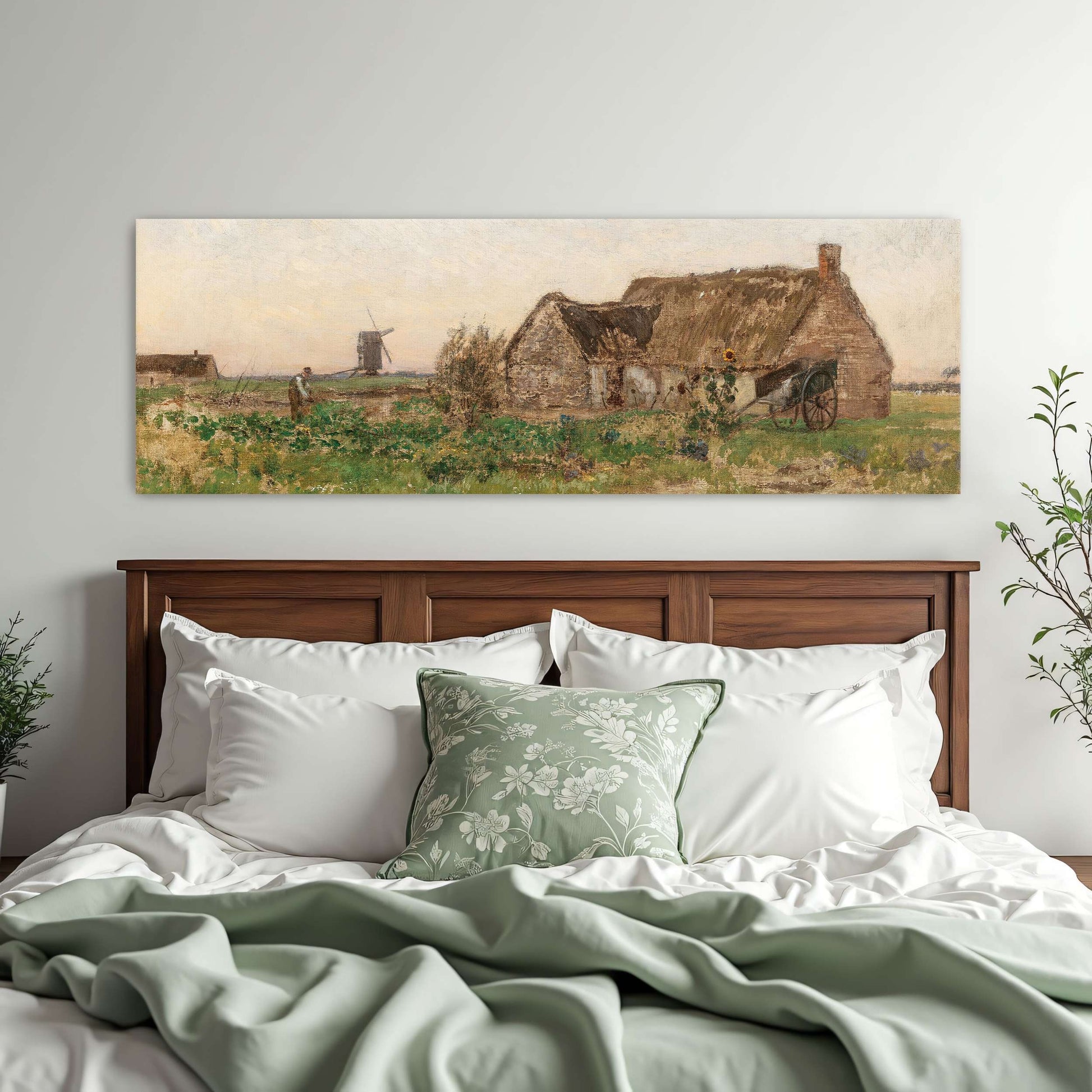 Rural scene with farmhouse, windmill by Eugen Jettel
