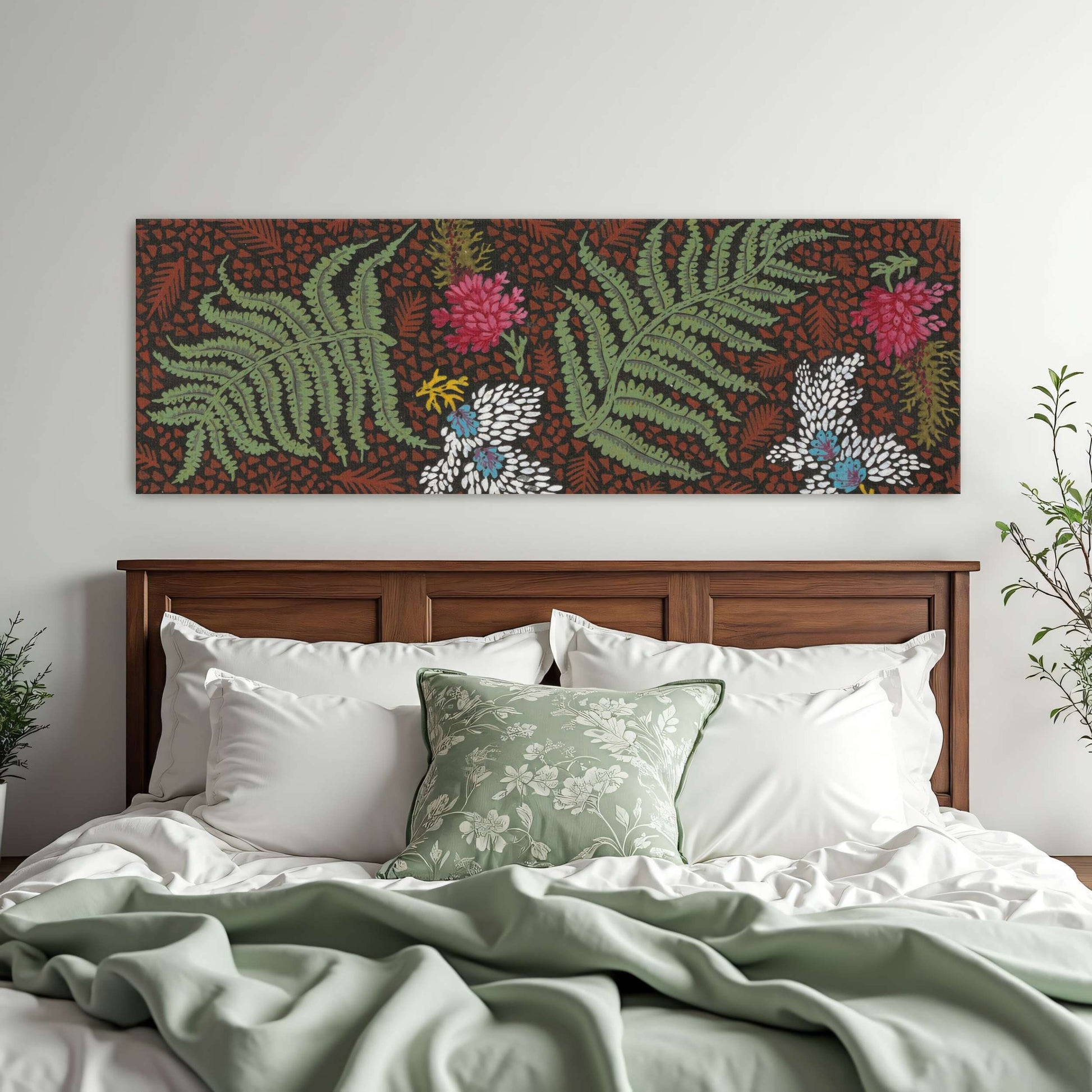 Fern and flower textile design by Yara Rabibzad