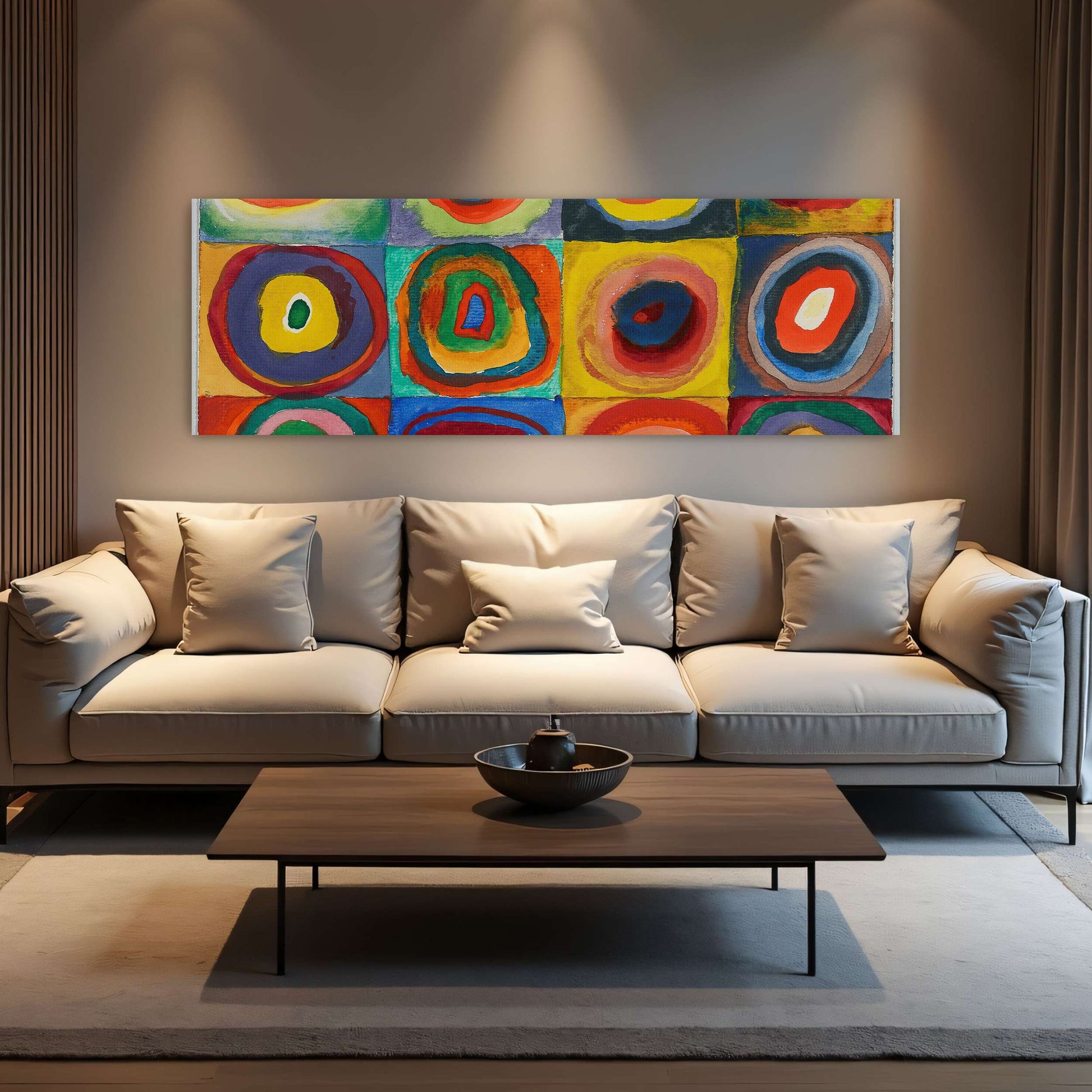 Abstract painting with concentric circles by Wassily Kandinsky