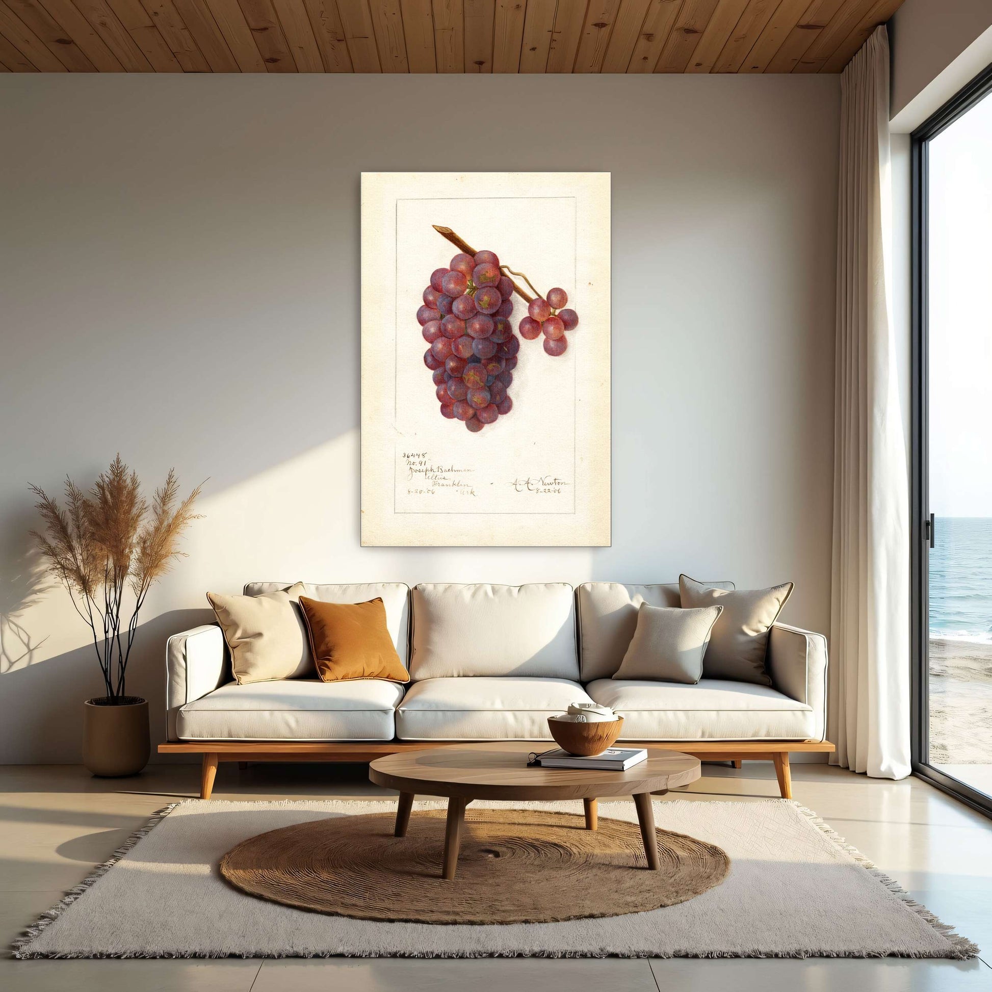 Watercolor painting of grapes by Amanda Almira Newton