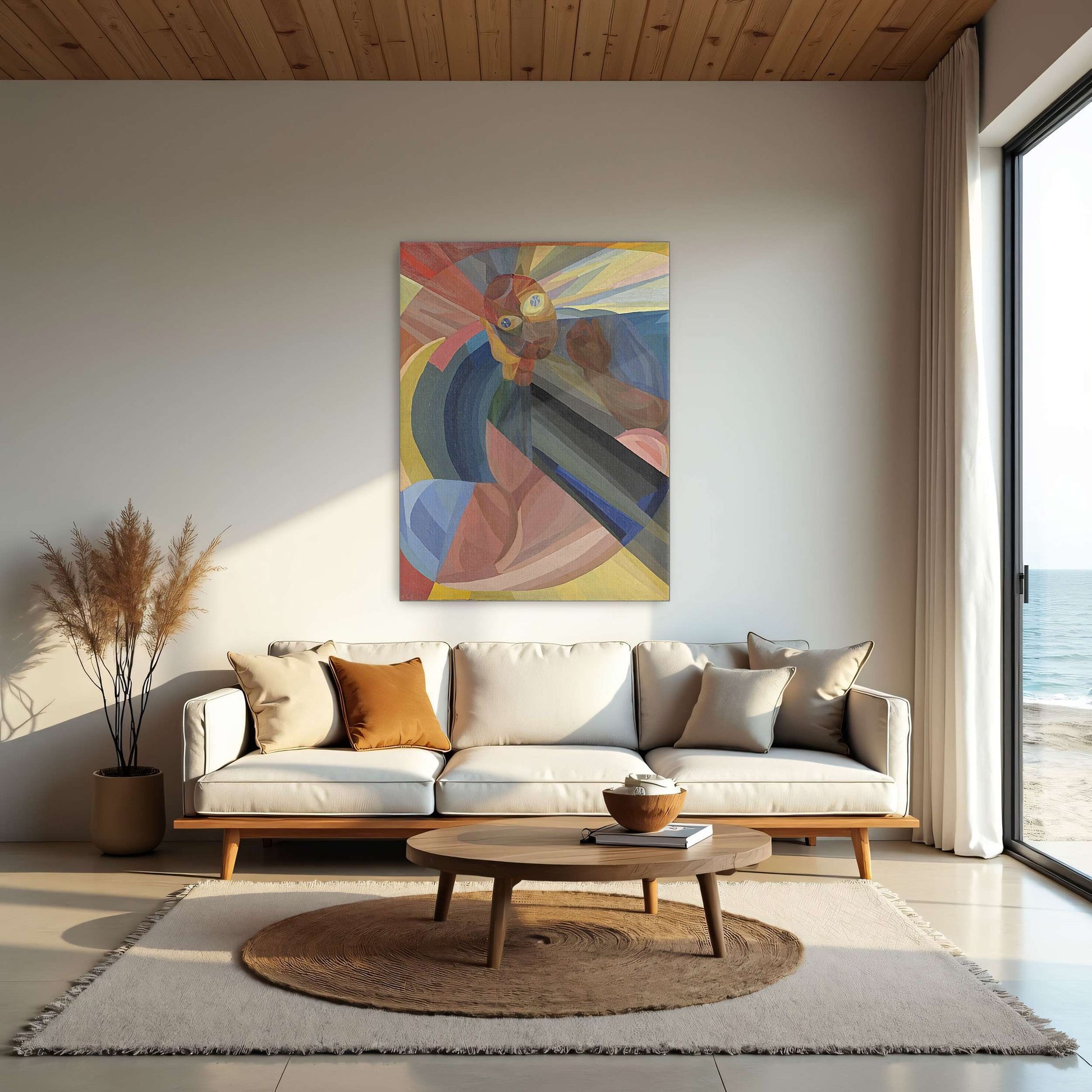 Abstract portrait with geometric shapes by Otto Freundlich