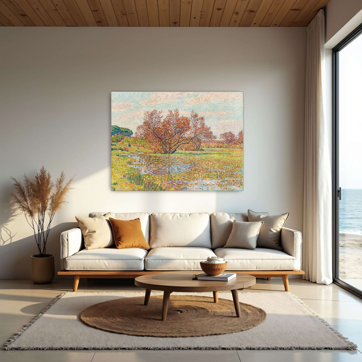 Autumn landscape with trees and river by Paul Baum