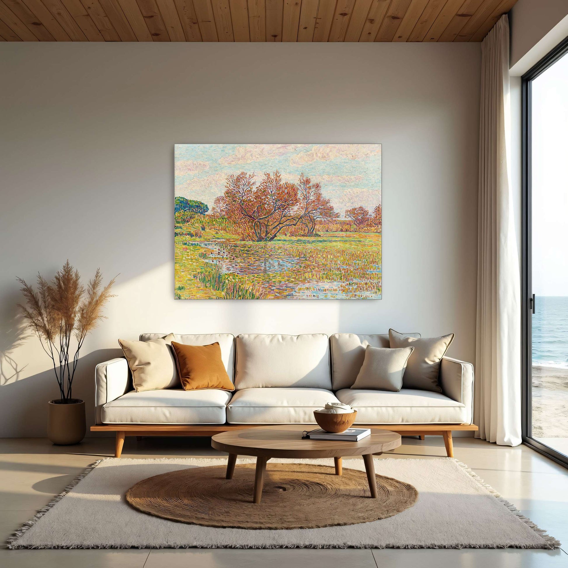 Autumn landscape with trees and river by Paul Baum